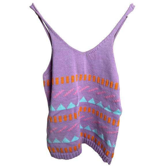 ALL Tribal Women Purple Mix Of Shape Tank Top *Dimensions in Picturess* - Picture 2 of 5